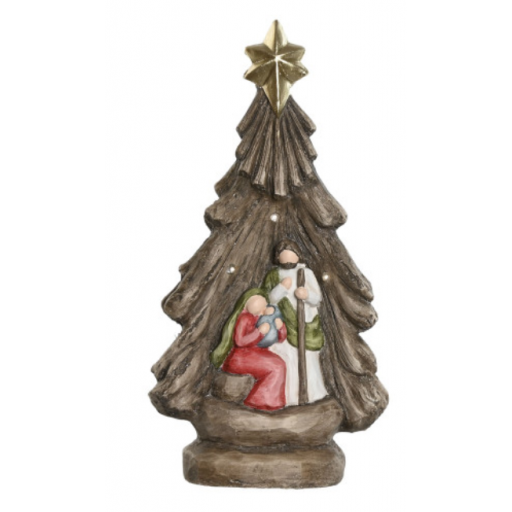 Belén Misterio 45 cm en árbol Navidad con Led