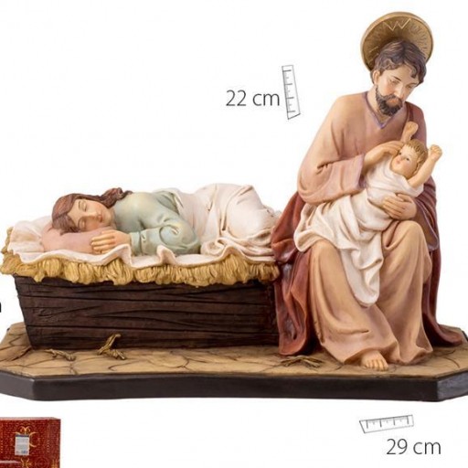 Belén Misterio San José con Niño y Virgen dormida 22 cm