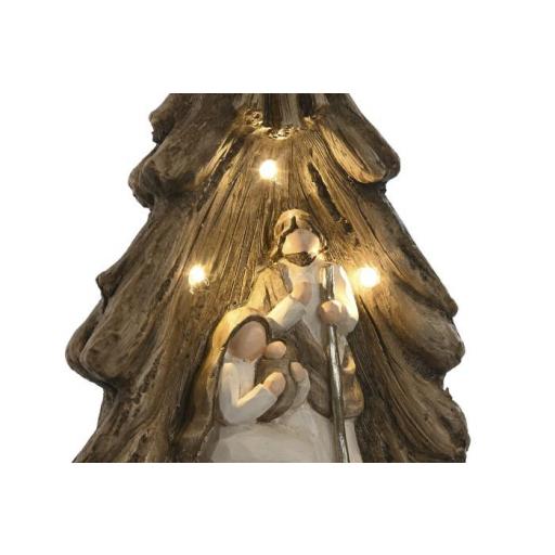 Belén Misterio 45 cm en árbol Navidad con Led tonos claros [1]