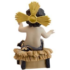 Niño Jesús con Corona sentado sobre Cuna 12 cm [1]