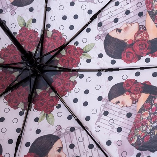 Paraguas Plegable Automático con Motivos Flamenca [2]
