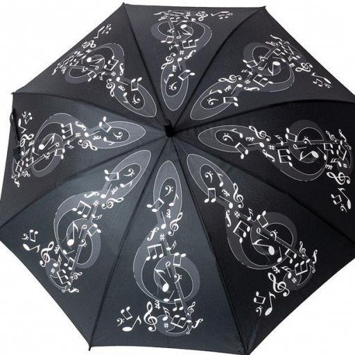 Paraguas Negro con Motivos Musicales Blanco y Negro [1]
