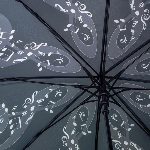 Paraguas Negro con Motivos Musicales Blanco y Negro [2]