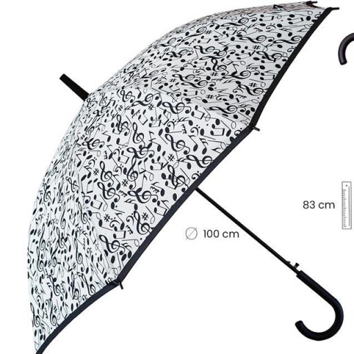 Paraguas Blanco con Motivos Musicales negro [0]