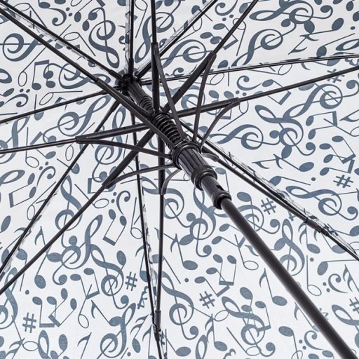 Paraguas Blanco con Motivos Musicales negro [1]