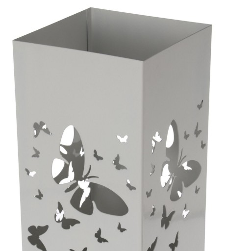 Paragüero Metal Cuadrado Blanco Mariposas [1]