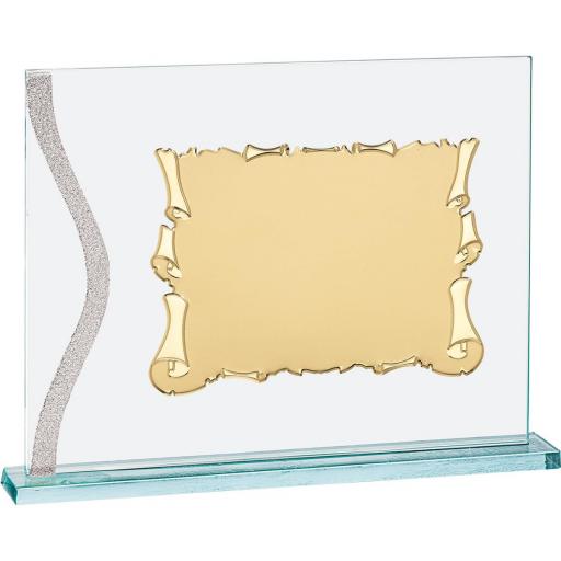 Placa Cristal Murano con Placa Dorada