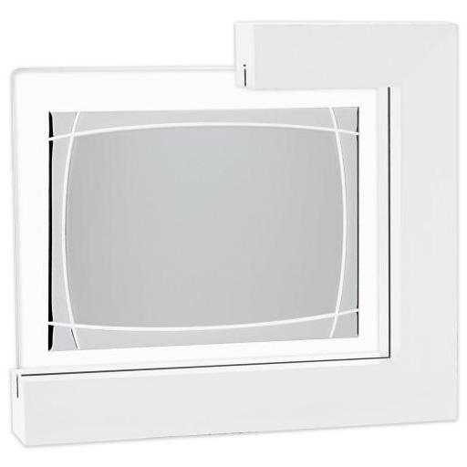 Placa Cristal en Base en Madera Blanca con Placa Aluminio Grabada [0]