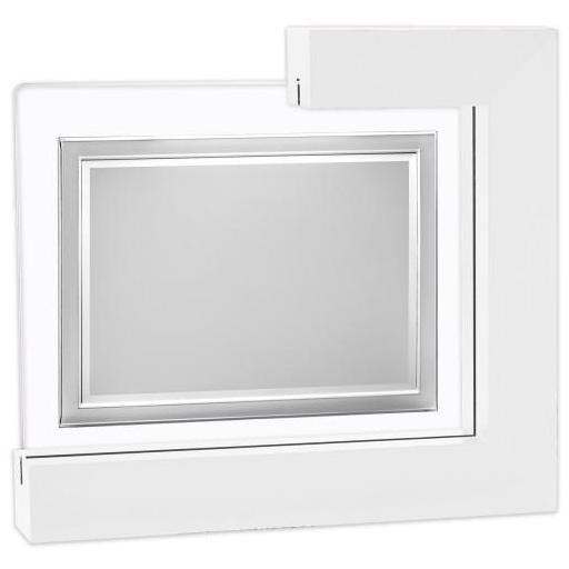 Placa Cristal en Base en Madera Blanca con Placa Aluminio Grabada [1]