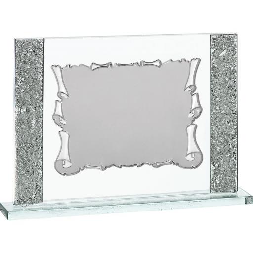Placa Cristal Murano Gris con Placa Aluminio Plateado [2]