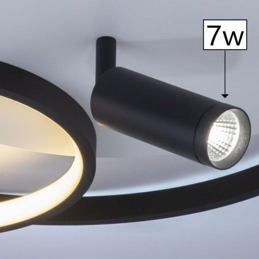 Plafón Led Garona 64w + 7w Negro blanco [3]