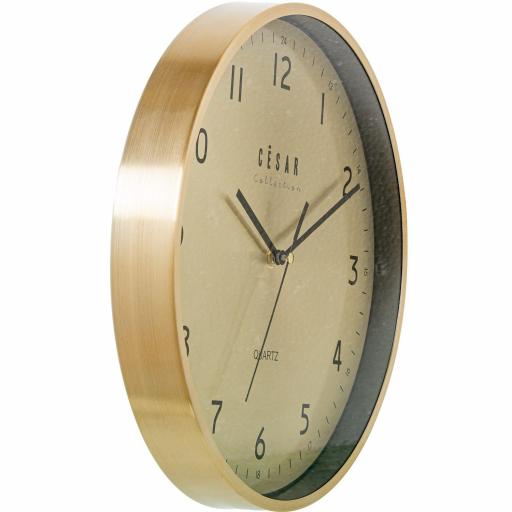 Reloj Pared Aluminio Dorado Redondo de 30 cm Esfera dorada [1]