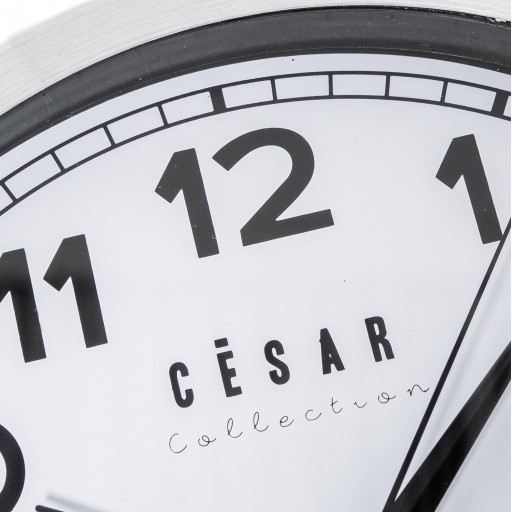 Reloj Pared Aluminio Plata Mate Redondo de 30 cm Esfera Blanca [2]