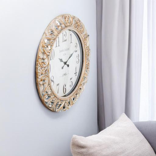 Reloj Pared Melamina dorada calada de  68 cm [1]