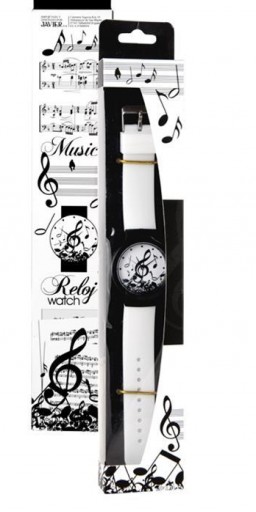 Reloj Música Pulsera Blanco y Negro [1]