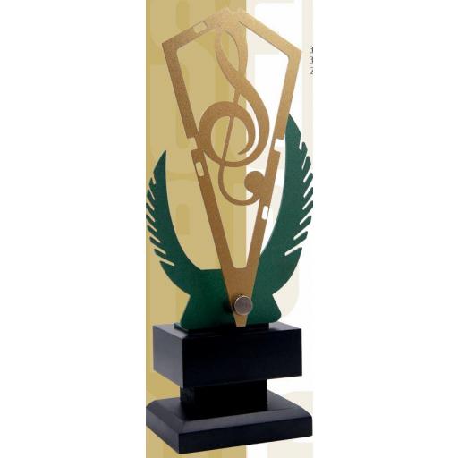 Trofeo Figura Música con Clave sol calada sobre corona laurel [0]