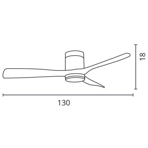 Ventilador Céfiro ON Negro Madera haya DC de 130 cm con 40 w led [1]