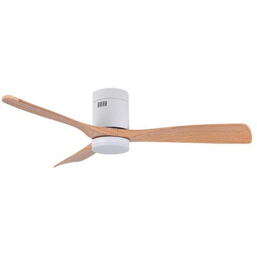 Ventilador Céfiro ON Blanco Madera DC de 130 cm con 40 w led