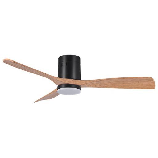 Ventilador Céfiro ON Negro Madera haya DC de 130 cm con 40 w led