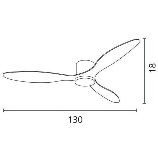 Ventilador Mistral Blanco Madera DC de 130 cm con 48w led [1]