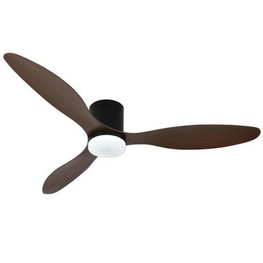 Ventilador Mistral Negro Madera DC de 130 cm con 48w led