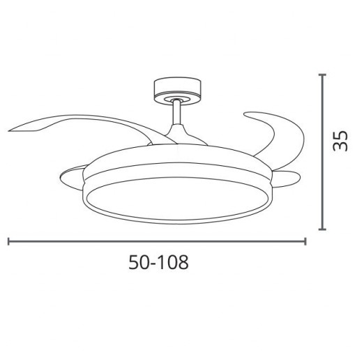 Ventilador DC Akran Blanco Plata [1]