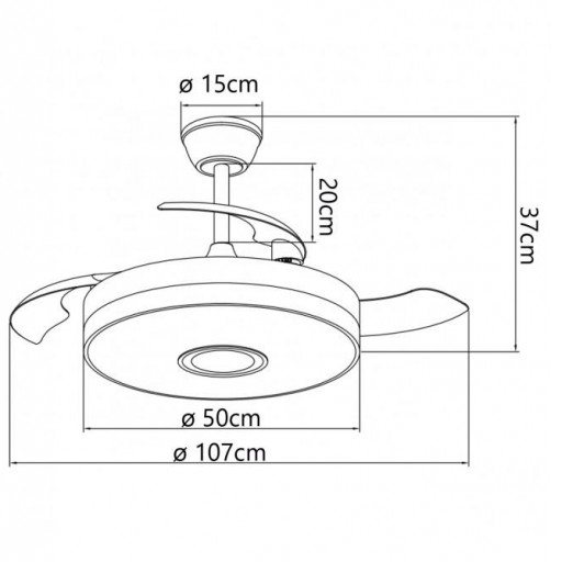 Ventilador Retráctil DC Enio Negro con RGB y altavoz [4]