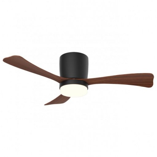 Ventilador Kent DC Negro con Aspas Madera Oscura [0]
