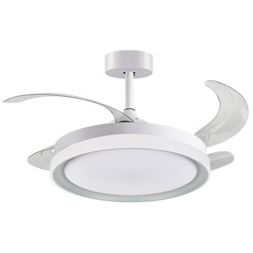 Ventilador Retráctil DC Kigali blanco PLATA Mini