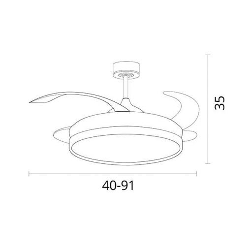 Ventilador Retráctil DC Kigali blanco negro Mini [5]