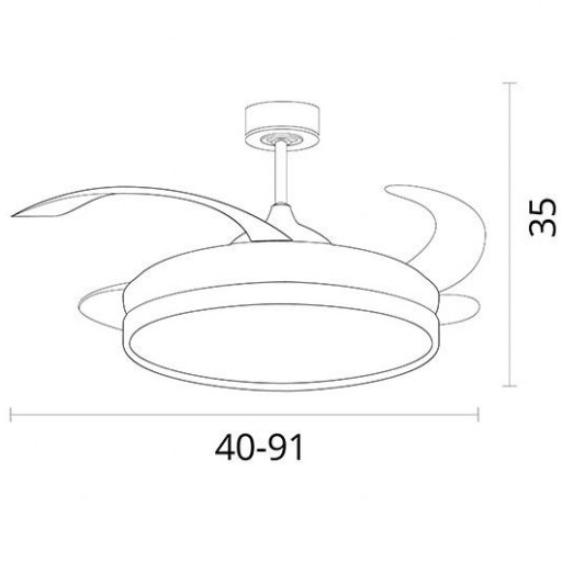 Ventilador Retráctil DC Kigali blanco PLATA Mini [3]