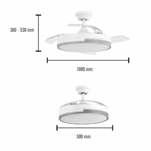 Ventilador DC Vespero Blanco Gris [4]