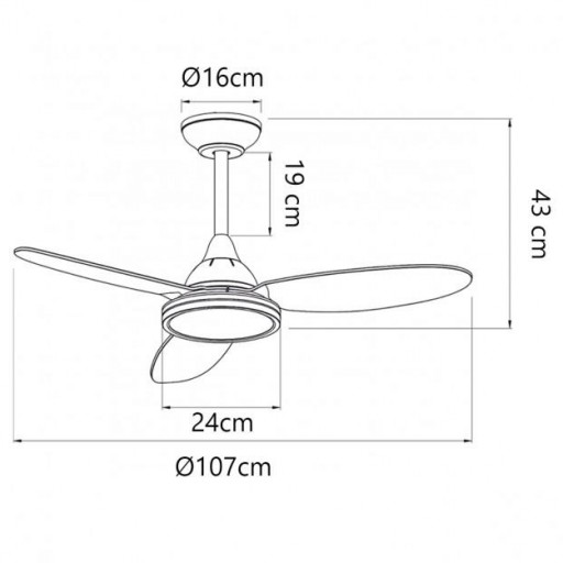 Ventilador Mahón DC Blanco con Aspas Madera Clara [3]