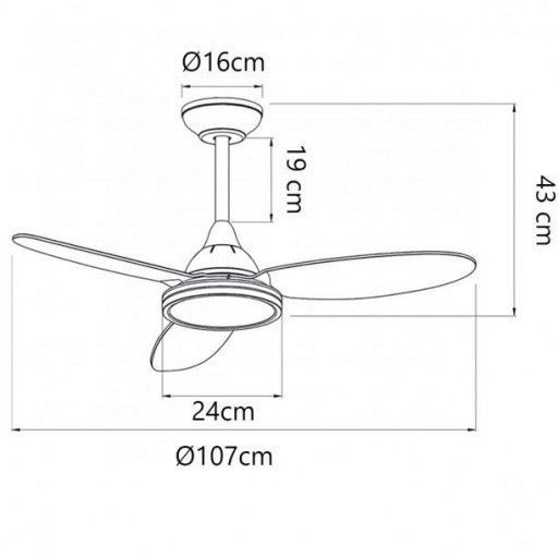 Ventilador Mahón DC Negro con Aspas Madera Oscura [2]