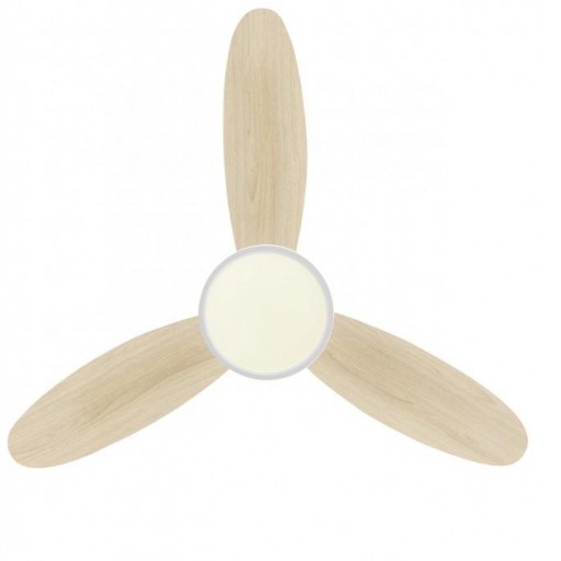 Ventilador Mahón DC Blanco con Aspas Madera Clara [1]