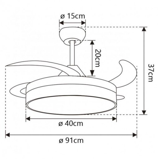 Ventilador Retráctil DC Mini Togo Blanco Plata [2]