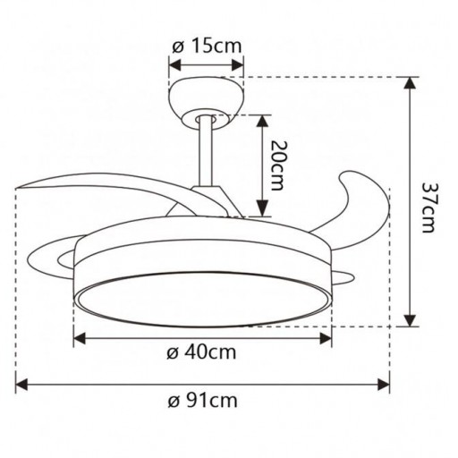 Ventilador Retráctil DC Mini Togo Blanco Madera [2]