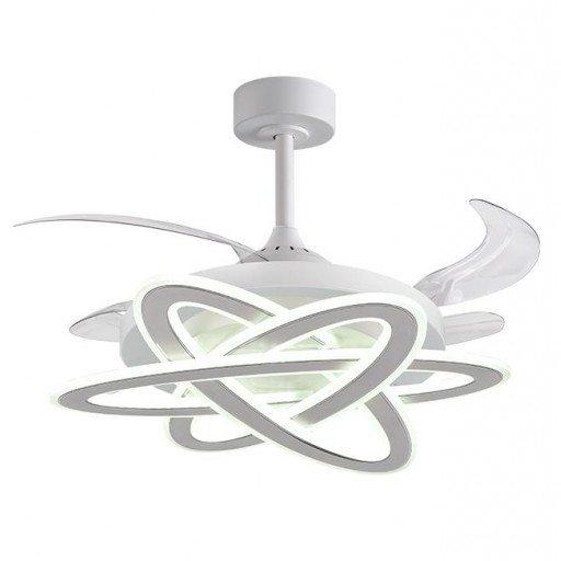 Ventilador Retráctil DC Blanco Saturno Led 200w 