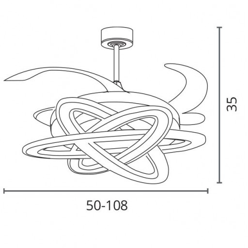 Ventilador Retráctil DC Blanco Saturno Led 200w  [3]