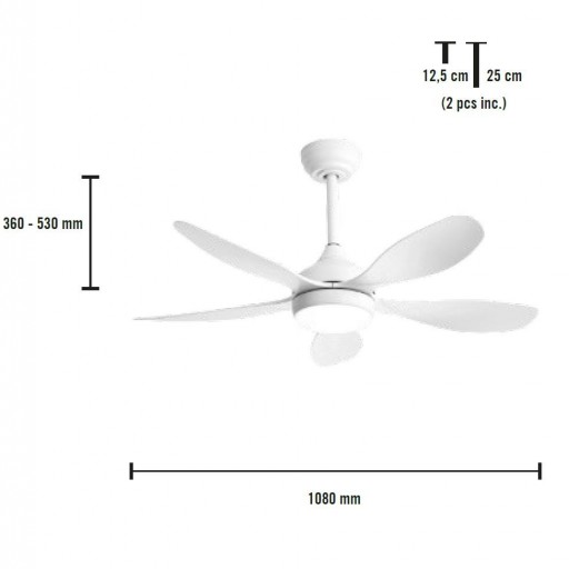 Ventilador  Grecale Blanco Motor DC [3]