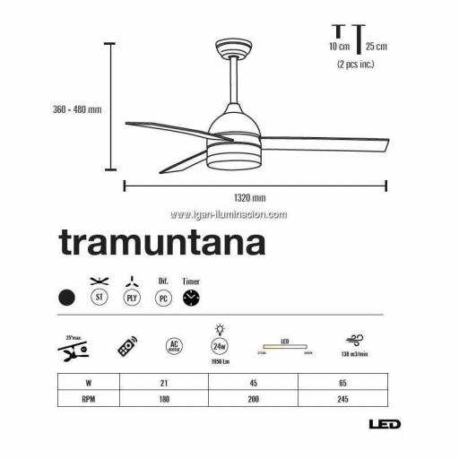 Ventilador Tramuntana Marrón DC de 132cm [3]