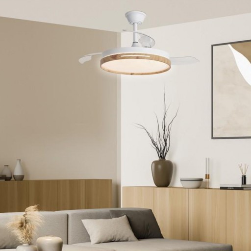 Ventilador Retráctil DC Togo Blanco Madera [1]