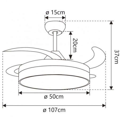 Ventilador Retráctil DC Togo Blanco Plata [2]