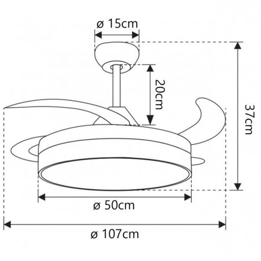 Ventilador Retráctil DC Togo Blanco Madera [2]