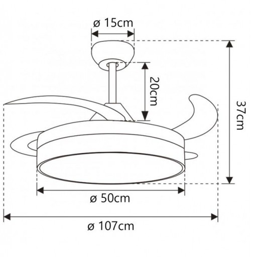 Ventilador Retráctil DC Togo Blanco Café [3]