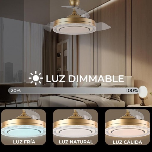 Ventilador Retráctil DC Whisper Dorado [2]