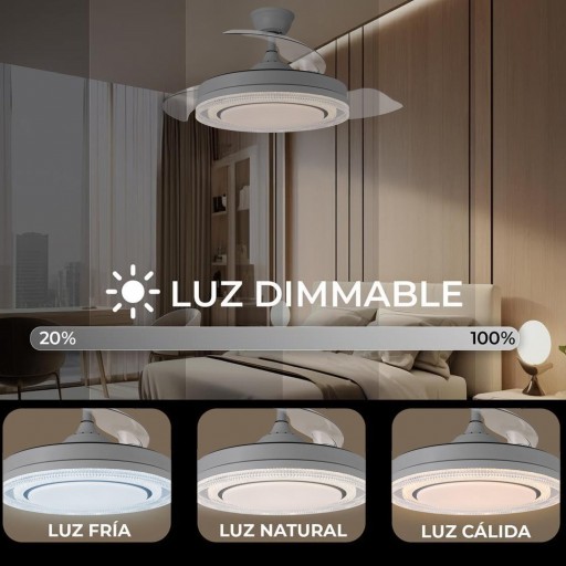Ventilador Retráctil DC Whisper Gris [3]