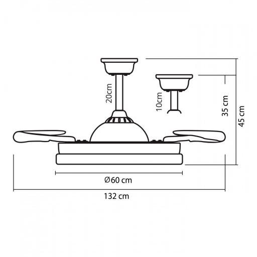 Ventilador Retráctil DC Blanco New Asgard XL [1]