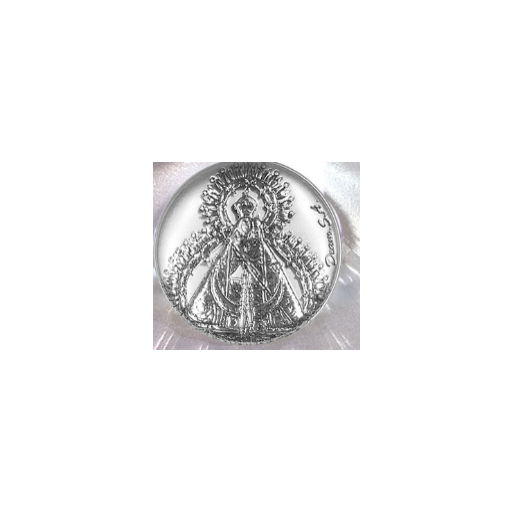 Vela Bautizo con Virgen en aplique Plata Bilaminada  y lazo Bordado con Mi Bautizo y el nombre [5]