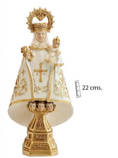 Virgen Covadonga manto Crema 22 cm